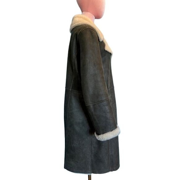 Made in Turkey Peruvian Connection Mid-Length 100% Shearling Coat Jacket Brown L - Picture 4 of 15